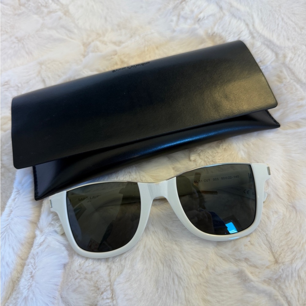 Saint Laurent white sunglasses